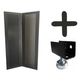 Biombos Divisoria Mdf Ripado Preto 2 Folhas.
