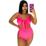 Biquini Cintura Alta Hot Pants Moda Praia Blogueira C Bojo 