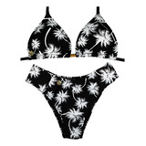 Biquíni Cortininha Com Bojo Calcinha Borboleta Moda Praia 