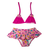 Biquíni Infantil Babado Sainha Estampas Bebe Lindo Conforto