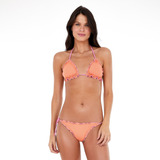 Bíquini New Beach Ripple Colors Dupla Face Laranja Melon