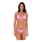 Biquíni New Beach Ripple Colors Dupla Face Rosa