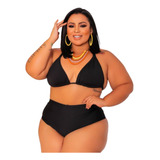 Biquini Plus Size Cintura Alta Praia