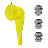 Biruta - Windsock Completo 60cm Amarelo + 3 Rolamentos
