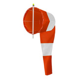 Biruta Windsock Indicador De Vento 60cm Laranja E Branco