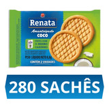 Biscoito Amanteigado Coco Renata Caixa Com 280 Sachês