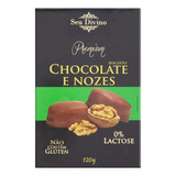 Biscoito Chocolate E Nozes Sem Glúten Zero Lactose Seu Divino Premium Caixa 120g