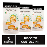 Biscoito Italiano Cantuccini, Piacelli, 3 Pacotes