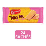 Biscoito Mini Wafer Morango Bauducco Kit Com 24 Unidades 30g