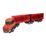 Carreta Bitrem Scania Boiadeiro Madeira Brinquedo 7eixo