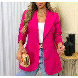 Blazer Casaquinho Social Feminino Alfaiataria Acinturado