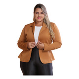 Blazer Feminino Casaco De Neoprene Plus Size G1 G2 G3 Full