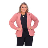 Blazer Feminino Neoprene Plus Size Casaquinho Terninho Lindo