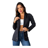 Blazer Longo Alfaiataria Social Ponto Roma Com Botões