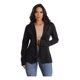 Blazer Max Terninho Feminino Social Acinturado Neoprene