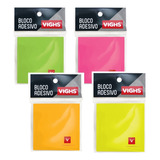 Bloco Adesivo 100 Folhas Tipo Postit 76x76mm Colorido Neon Cor Laranja