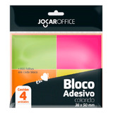 Bloco Adesivo 38x50mm 4 Cores Neon