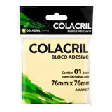 Bloco Adesivo Post-it Amarelo 76x76mm C/ 100 Folhas Colacril