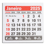 Bloco Calendário De Geladeira 2025 Mini Imã 1000 Unid 5x5 Cm