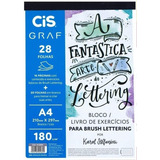 Bloco De Exercícios Lettering A4 Cis Graf 180gr, 28 Folhas 