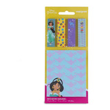 Bloco De Notas Disney Jasmine + 4 Marcadores Maxprint