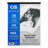 Bloco Desenho Técnico A4 200g/m² 20 Folhas Branco Cis Graf