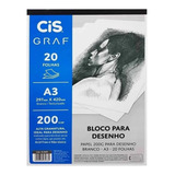 Bloco Desenho Técnico A4 200g/m² 20 Folhas Branco Cis Graf