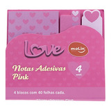 Bloco Notas Adesivas Coleção Pink Love 4 Blocos 31594 Molin