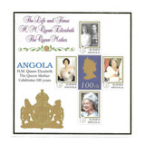 Bloco Selo 1284-1287 Angola 1999 Rainha Mãe Elizabeth