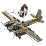 Blocos De Construção Avião Militar Ju-88 Bombardeiro 2ª Guer