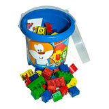 Blocos De Montar Balde Blocks Bobby Bear Quantidade De Peças 66