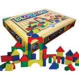 Blocos De Montar Em Madeira Colorida Blokitos 60 Pç Infantil