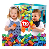 Blocos Montar Infantil Brinquedo Educativo 1 Ano 110 Peças