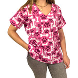 Blusa Avulsa Pijama Cirúrgico Veterinário Feminino Estampado