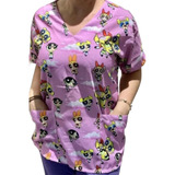 Blusa Bata Scrub Pijama Hospitalar Cirúrgico Super Poderosa