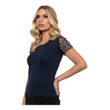 Blusa Blusinha Camisa Feminina Pedraria Manga Longa