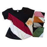 Blusa Blusinha Com Faixas Transversal Kit 5 Sortidas Atacado
