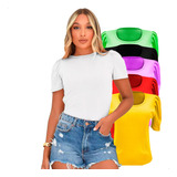 Blusa Blusinha Feminina Manga Curta Bufante Princesa Canelad
