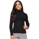 Blusa Cacharrel Feminina Lã Trico Tricot Gola Alta Atacado