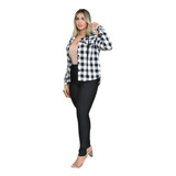 Blusa Camisa Feminina Xadrez Flanelado Com