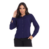 Blusa Camisa Social Feminina Manga Longa Casual Trabalho