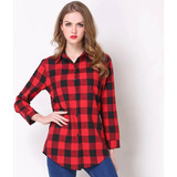 Blusa Camisa Xadrez Feminina Moda Inverno Premium