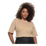 Blusa Camiseta Feminina Plus Size Lisa Gola Alta G1 / G2