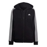 Blusa Capuz Zíper Regular Essentials 3-stripes adidas