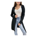 Blusa Casaco Cardigan Canelado Moderno Clássico