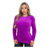 Blusa De Frio C Pelinhos Pelúcia Feminino Outono Inverno Top