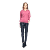 Blusa De Frio Feminina Suéter Com Gola V Básico E Elegante