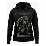Blusa De Frio Jiu Jitsu Brasileiro Moletom C/capuz E Zíper
