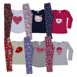 Blusa De Frio + Legging Menina 3 Conjuntos Juvenil Promoção