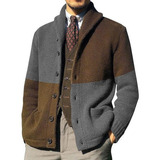 Blusa De Frio Suéter Com Botão Casual De Inverno Masculino